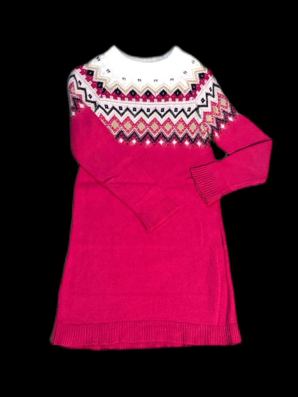 Gymboree Hot Pink Fair Isle Knit Dress